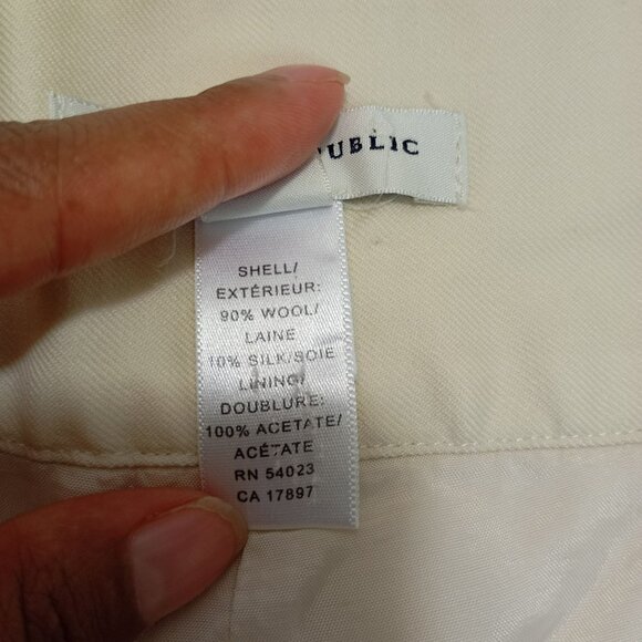 Banana Republic Martin Pants Wool and Silk Blend Womens Beige Wide-Leg Size 4 - Picture 7 of 12